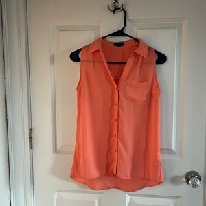 The Limited Coral Sleeveless Blouse